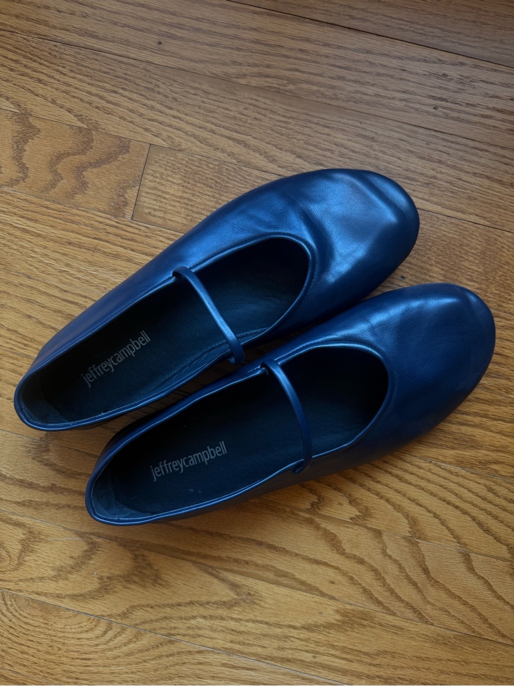 Jeffrey Campbell Navy Mary Jane Flats with Strap - Picture 2 of 3